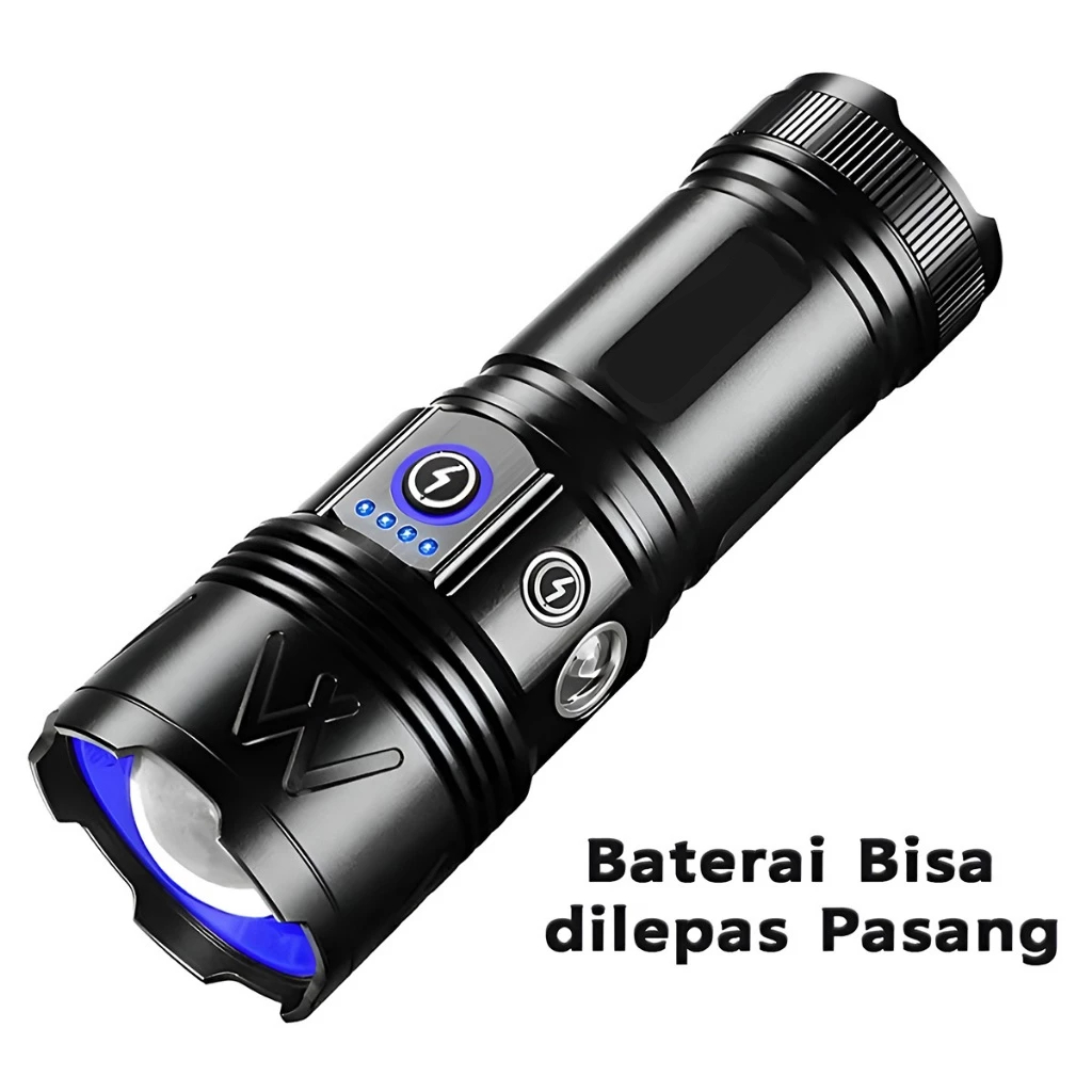 Senter Zoom In Out B55 2200lumens Flashlight Side Lamp