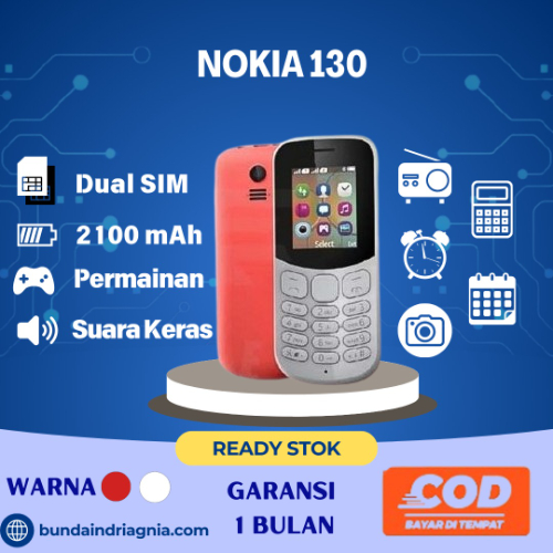 Hp Nokia 130 (2017) Jadul Original 100% Dual Sim Camera New Garansi Resmi