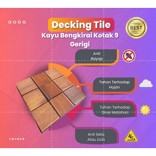 Lantai Kayu Decking Tile Bengkirai Deck Pool Lantai Kolam - Decking Bengkirai - Lantai kayu bongkar 