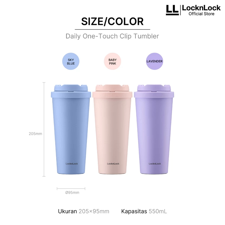 Descend Locknlock One Touch Clip Tumbler 550Ml