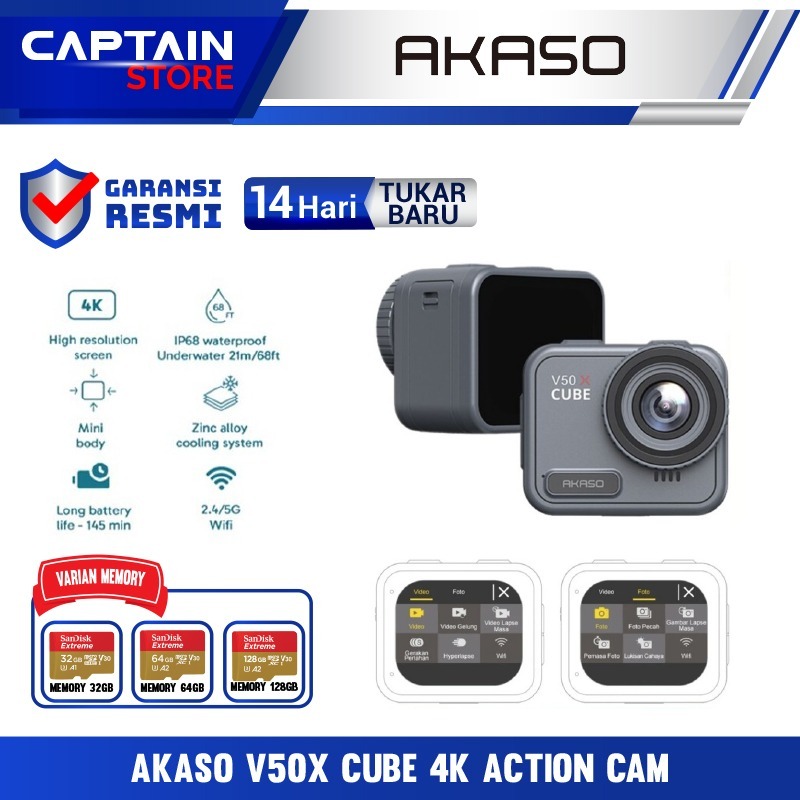 Akaso V50X Cube 4K Action Cam - Akaso V50 X Cube