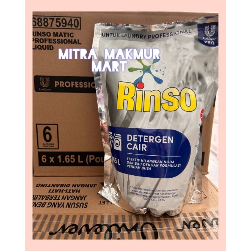 1 Dus Rinso Matic Cair 1,65L isi 6pc  / Rinso Cair 1,65L / Rinso Matic Cair 1,65 Liter / 1Dus Rinso 