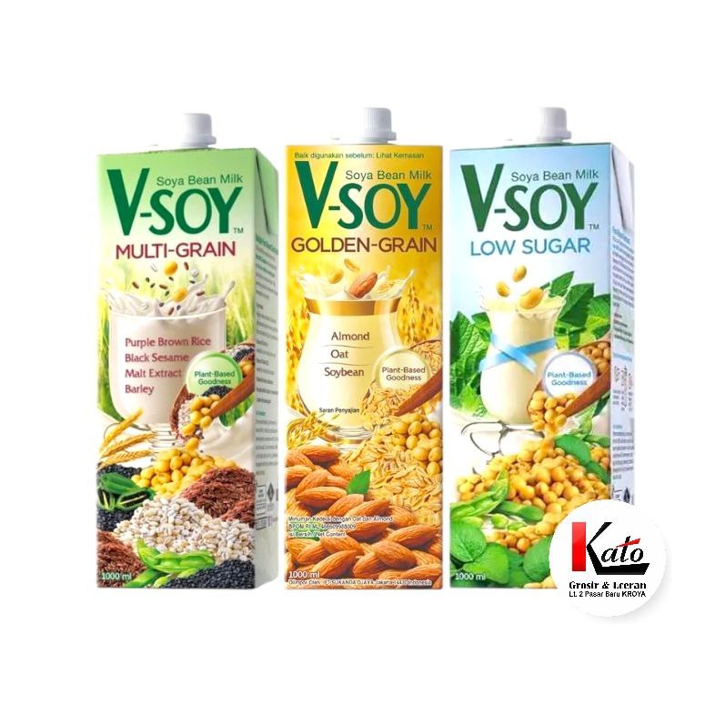 

V-SOY SUSU KEDELAI 1 LITER MULTIGRAIN/LOW SUGAR/GOLDEN GRAIN