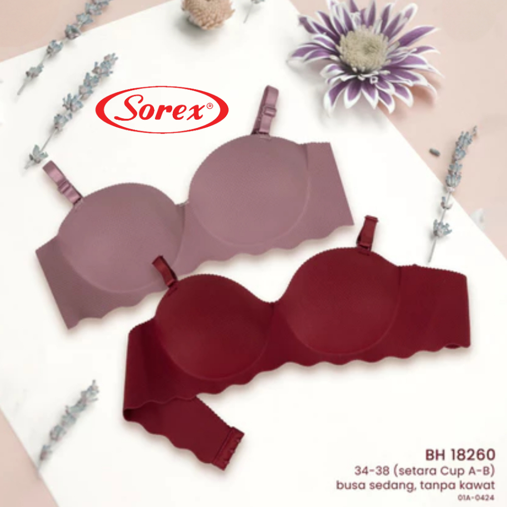 SOREX Push Up Bra/BH Seamless Sorex 18260 Cup A ke B 1/2 Cup Tanpa Kawat Life Style Bra