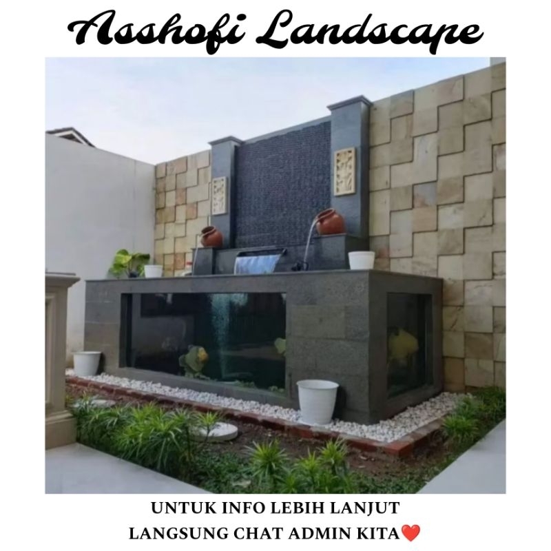 PEMBUATAN TEBING DEKORASI TAMAN MINIMALIS KOLAM IKAN HIAS BUNGA HIAS PASANG RUMPUT TAMAN JEPANG TANA