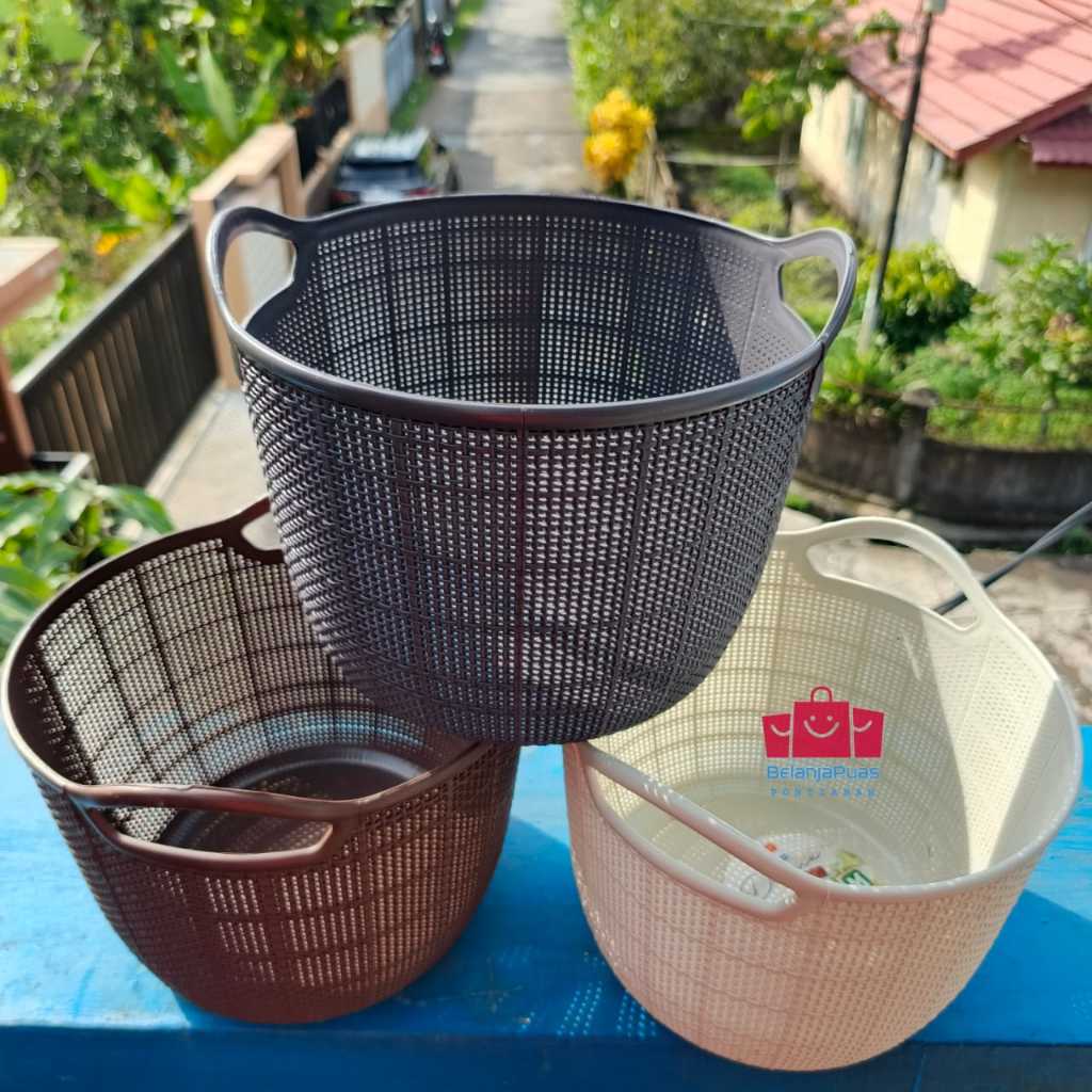 Keranjang Bulat DELIMA / Keranjang Anyaman Plastik / Keranjang Serbaguna Clio M dan L 8477 & 8478