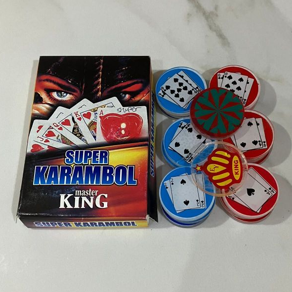 Biji Karambol Super Diameter Besar / Jumbo Motif Kartu Remi Master King / Random | koin krambol 2 la