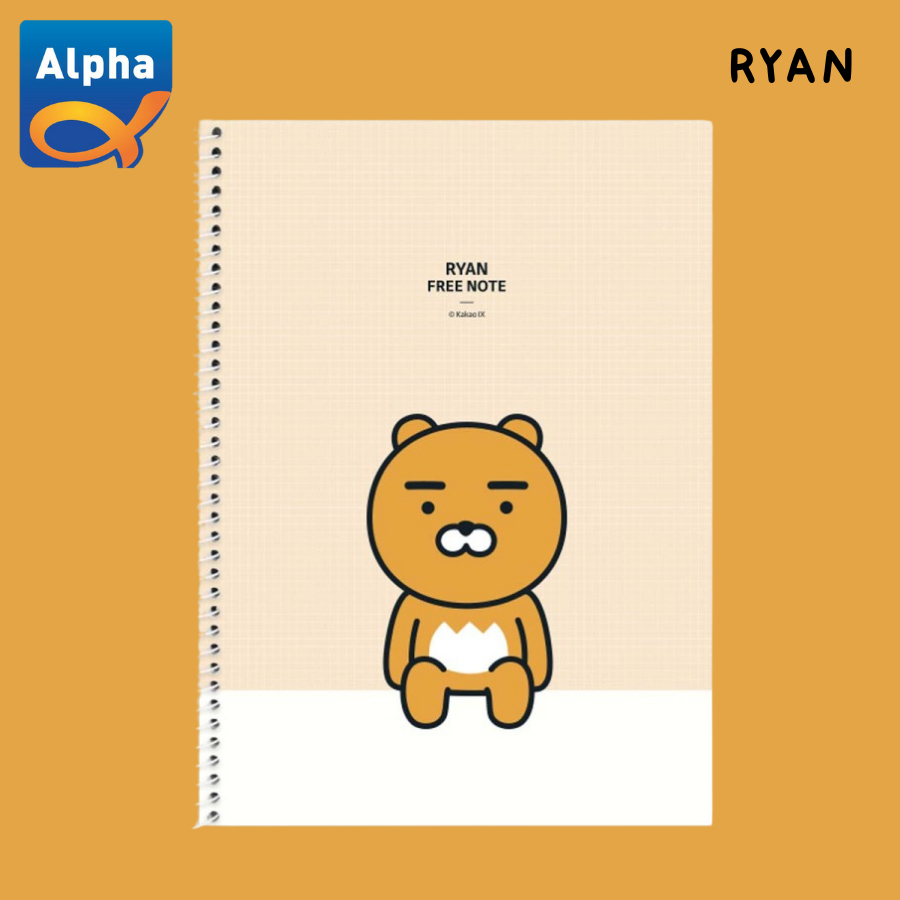 

[Kakao Friends] Spring Notebook 190*260 mm / Notepad -Ryan / [카카오] 연습장/스프링-190*260mm/라이언