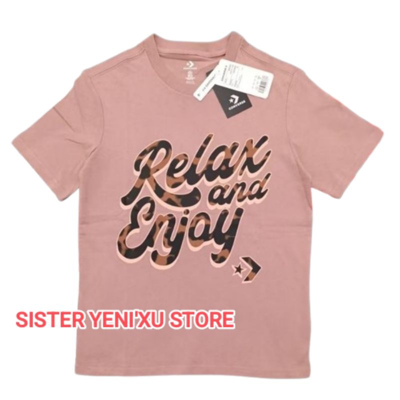 Kaos Converse Women Tortoise Infill Graphic Tshirt Wanita PINK (Size ASIA S,M,L,XL) ORIGINAL STORE 1