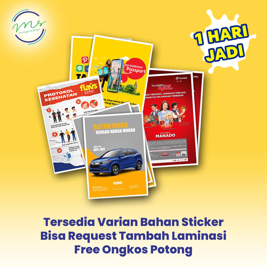 

CETAK STIKER VINYL / CHROMO A3+ SEHARI JADI | CETAK STIKER LABEL KEMASAN | LABEL USAHA MAKANAN