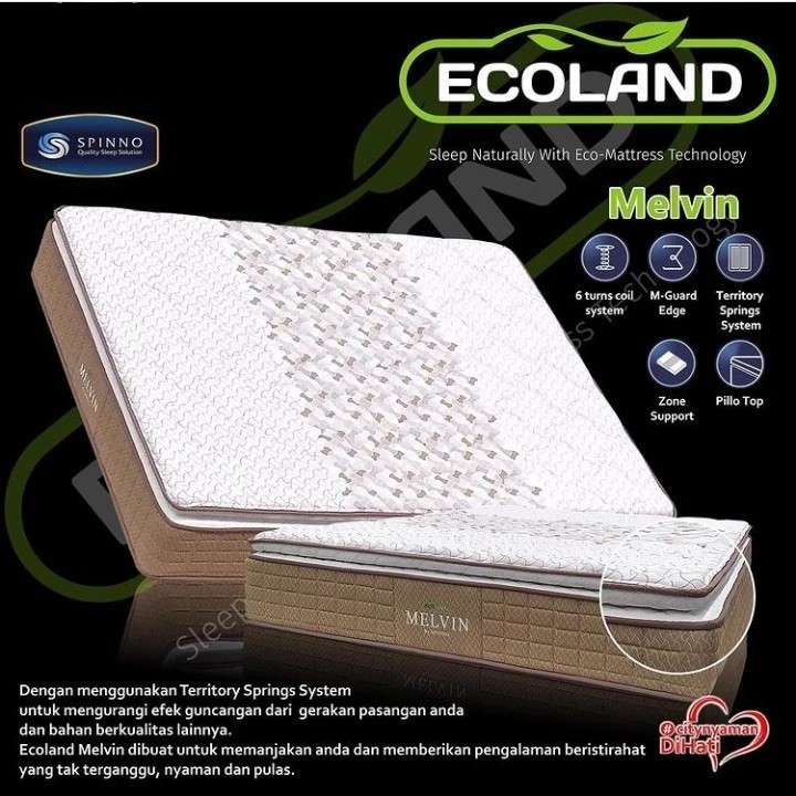 Kasur Spring Bed Melvin Ecoland Spinno 120, 140, 160, 180 x 200