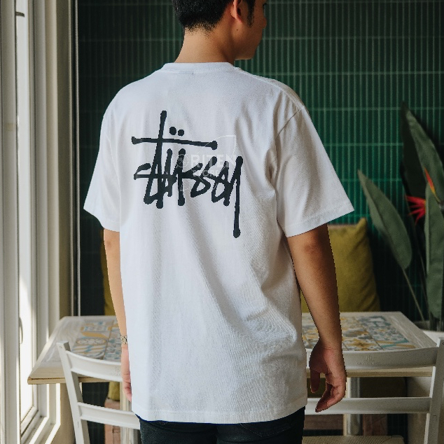 Stussy Basic Tee White Original / Baju Kaos Stussy Authentic