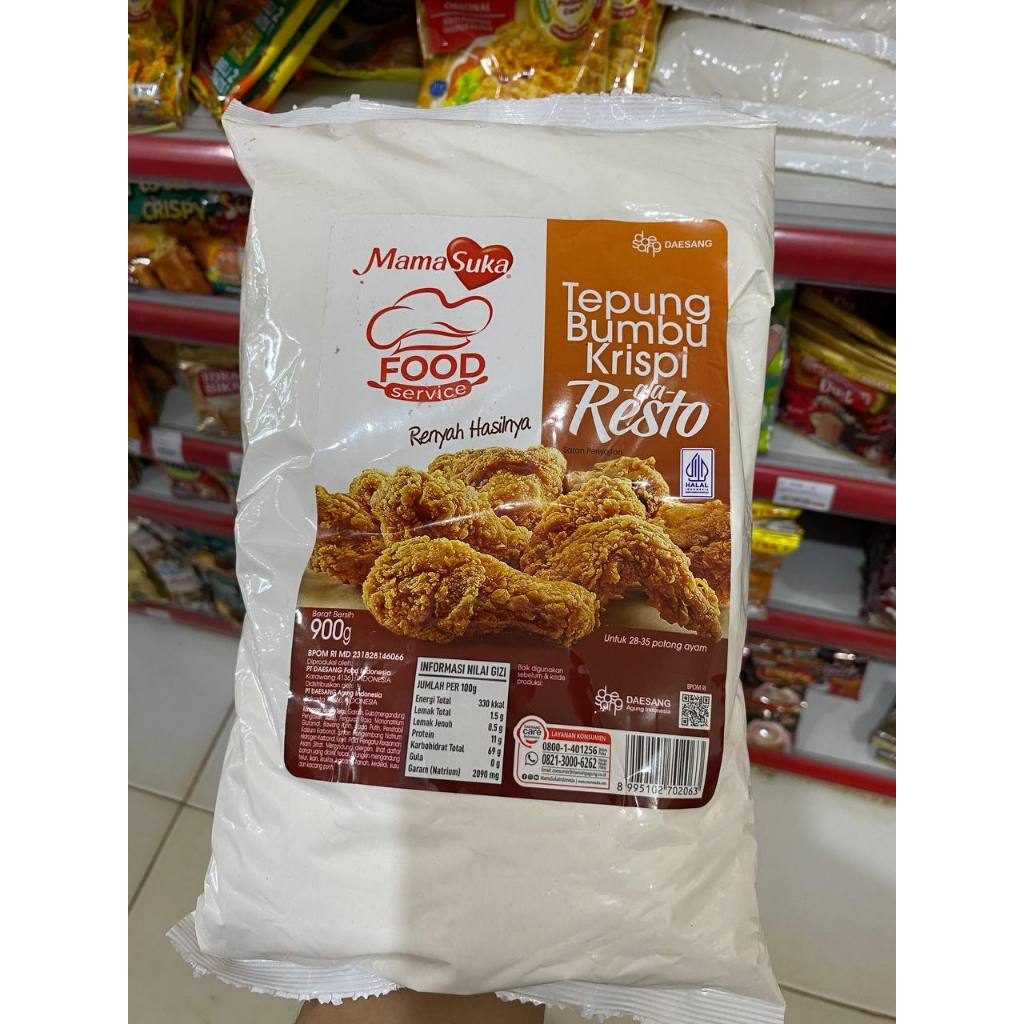 

Mamasuka Tepung Bumbu Ala Resto 900 gr / Tepung Bumbu Krispi Ala Restoran MAMASUKA 900 gr