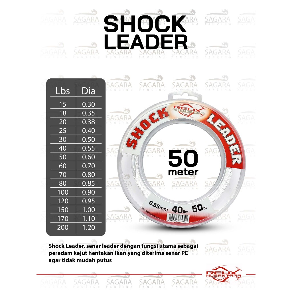 Senar Shock Leader Relix Nusantara Senar Pancing