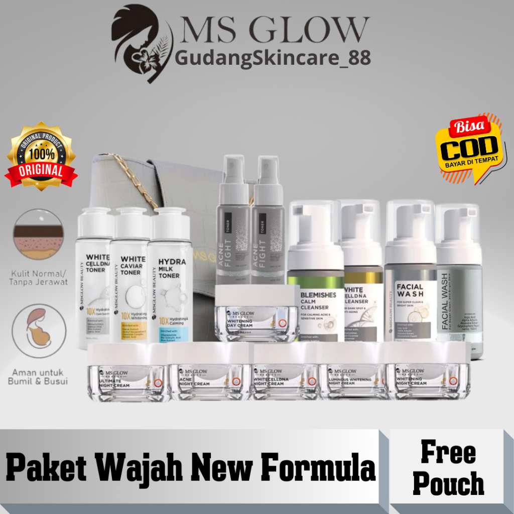 Ms Glow Paket Lengkap Series Acne | Whitening Series | Luminous Series | Ultimate | Paket White DNA