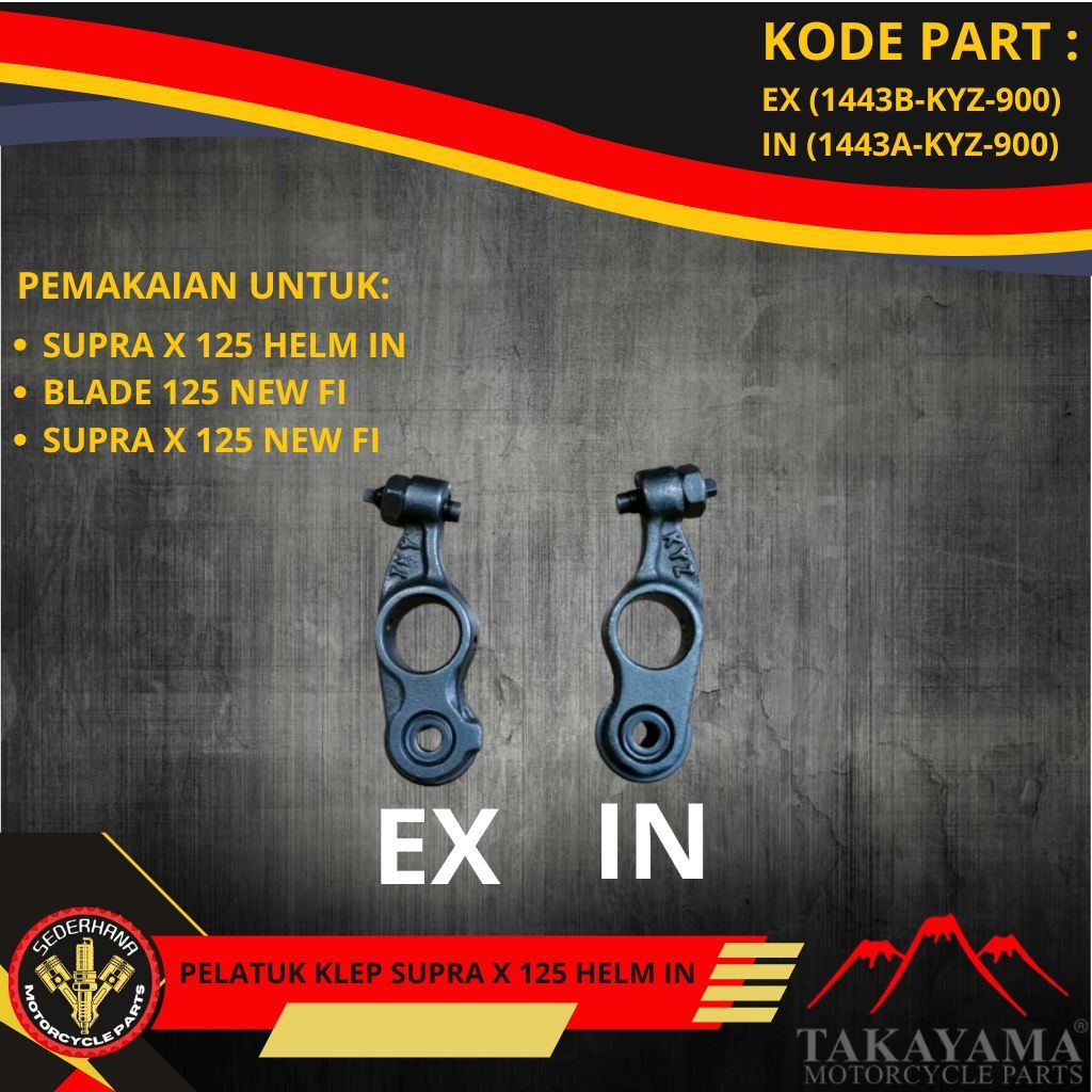 PELATUK PLATUK KLEP PIANO KLEP SUPRA X 125 HELM IN SUPRA X 125 NEW FI BLADE NEW 125 FI TAKAYAMA