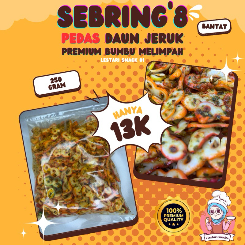 

Kerupuk Bantat Angka 8 Pedas Daun Jeruk 250grm