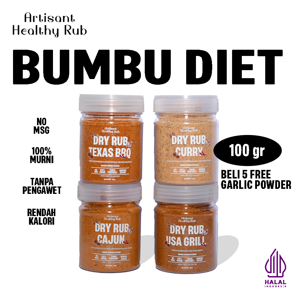 

(100gr) Artisant Healthy Dry Rub / Bumbu Marinasi rendah kalori tanpa MSG