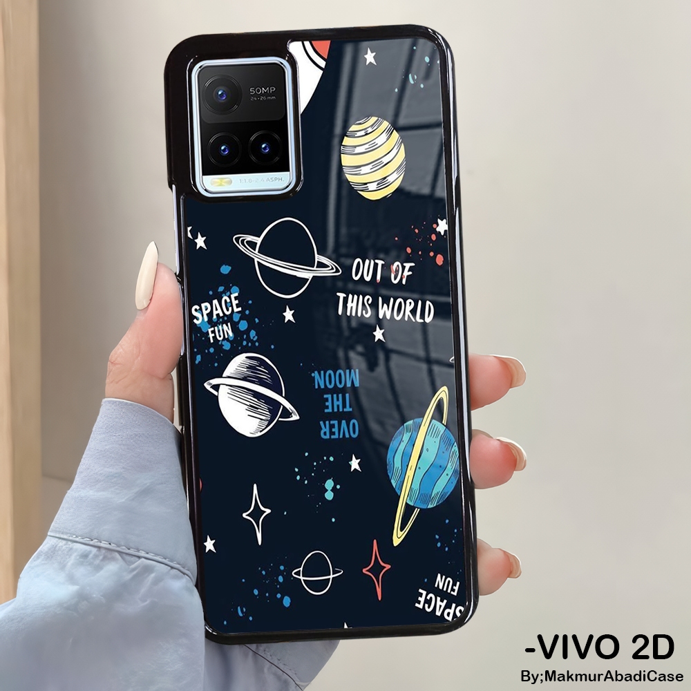 Hardcase Glossy 2D Case Vivo Y21 Y21A Y21S Y21T Y33T Y33S Casing Vivo - Case Motif Galaxy Astronot