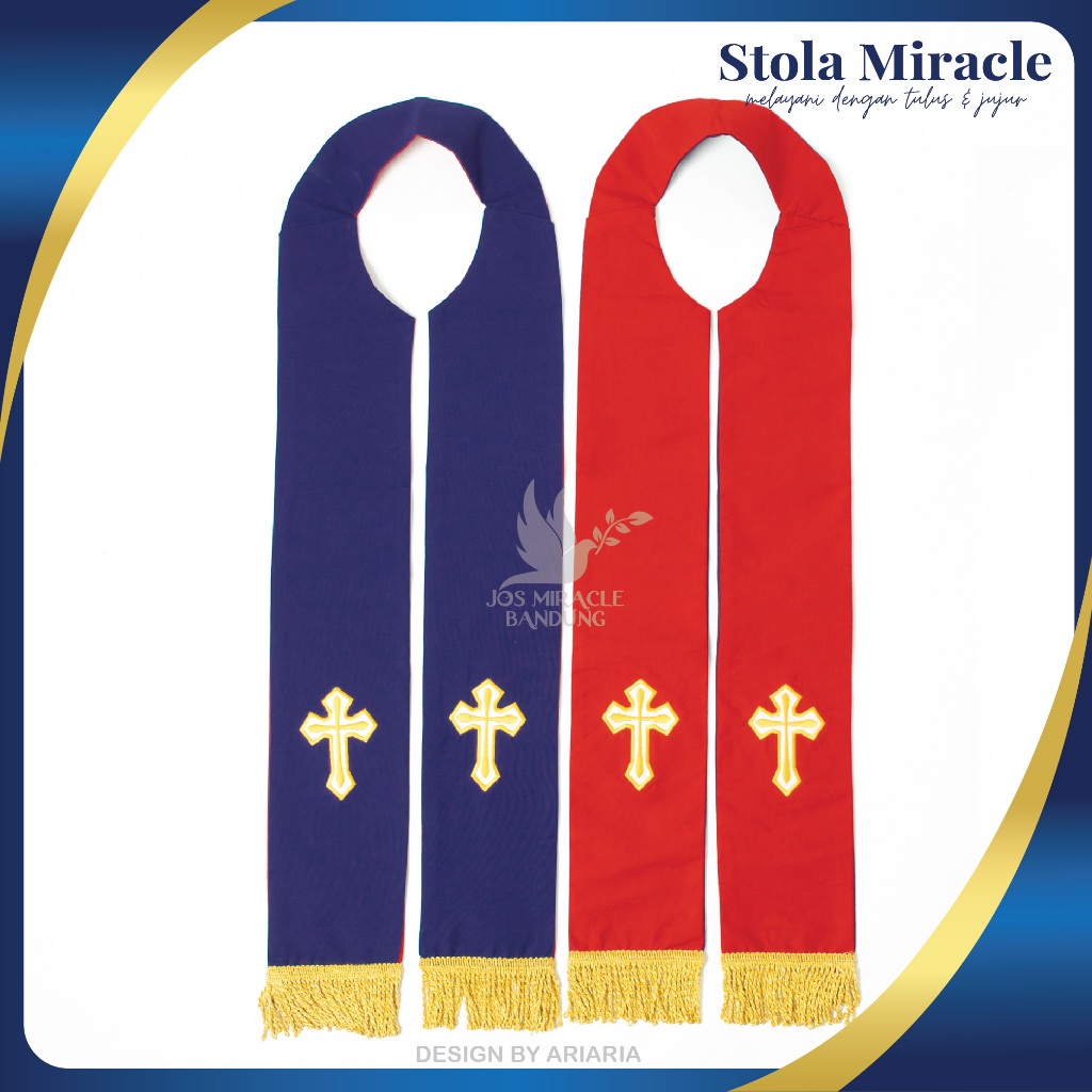 SM - Stola Bolak-balik - Bordir - Salib