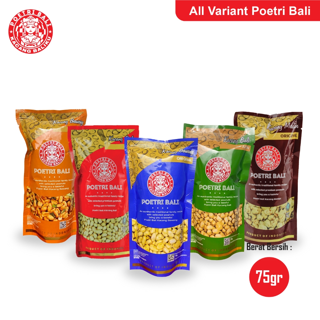 

Official Kacang Poetri Bali 75g All varian (Manis,Original,Spicy,Medan dan Asin)