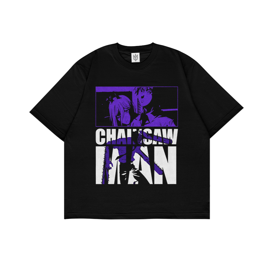 KAOS BAJU CHAINSAWMAN DENJI X DEVIL BLOOD | T-SHIRT OVERSIZE HITAM STYLE Y2K VINTAGE BOOTLEG GRUNGE 