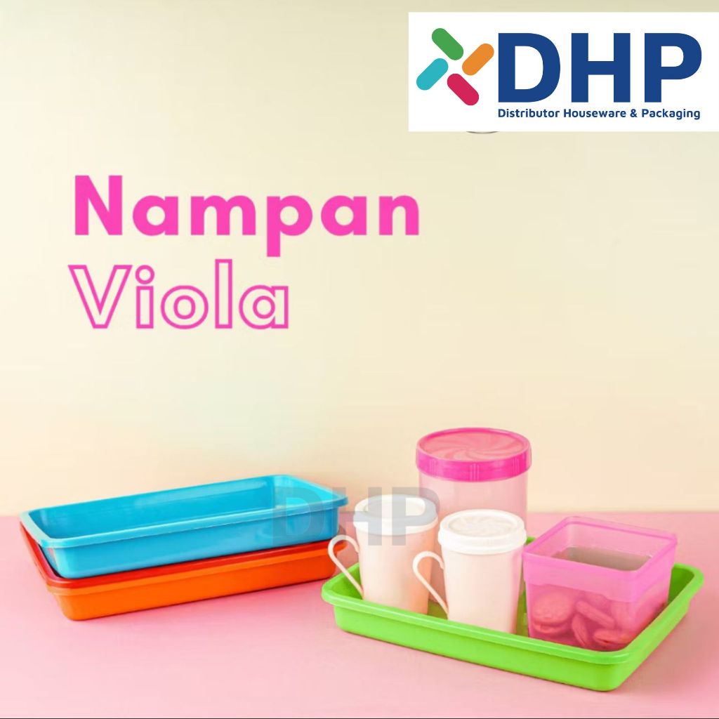 Nampan Plastik Viola Segi Empat (Size Besar & Kecil) Lusinan Besar Toples Kue Baki Lebaran Aesthetic