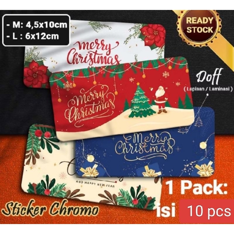 

(10 PCS) STIKER LABEL NATAL CHRISTMAS STIKER TOPLES KUE STIKER HAMPERS PARCEL