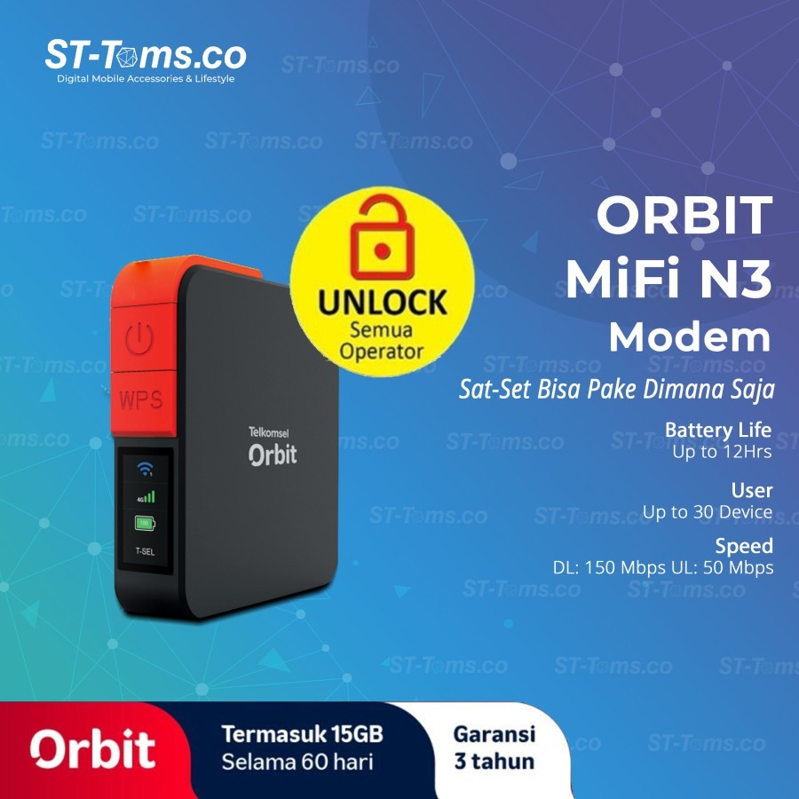 ORBIT HKM M23 Modem Mifi Wifi N3 4G Portable High Speed TRAVELING UNLOCK