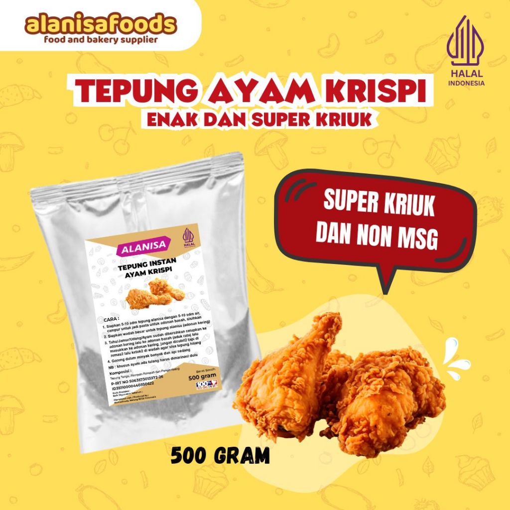 

TEPUNG KENTUCKY / AYAM GEPREK SUPER KRITING 500GR