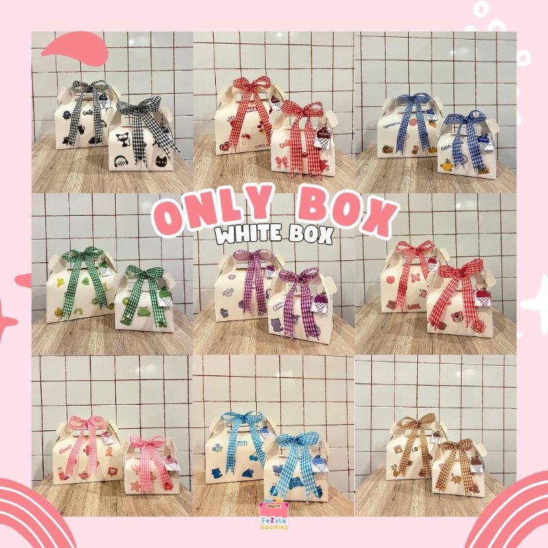 

[ONLY BOX] White Gable Box Gift Box Hadiah