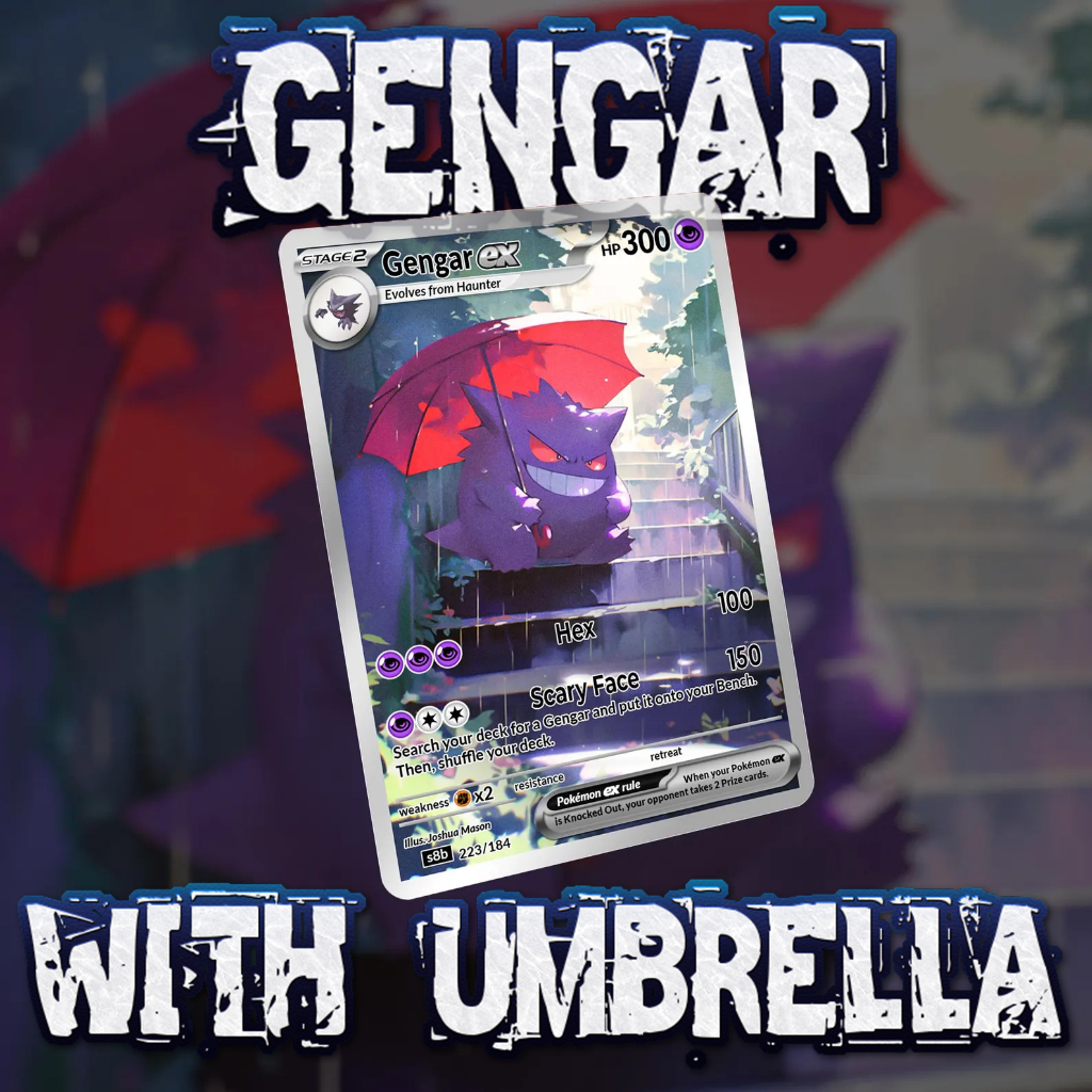 KARTU POKEMON TCG HOLOGRAM ENGLISH VERSION EX - GENGAR WITH UMBRELLA