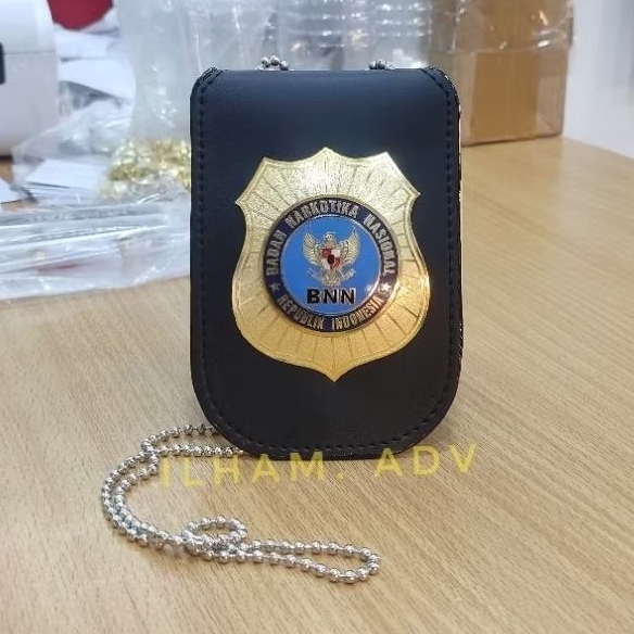 Kalung lencana BNN dompet kalung KTA kulit berkualitas