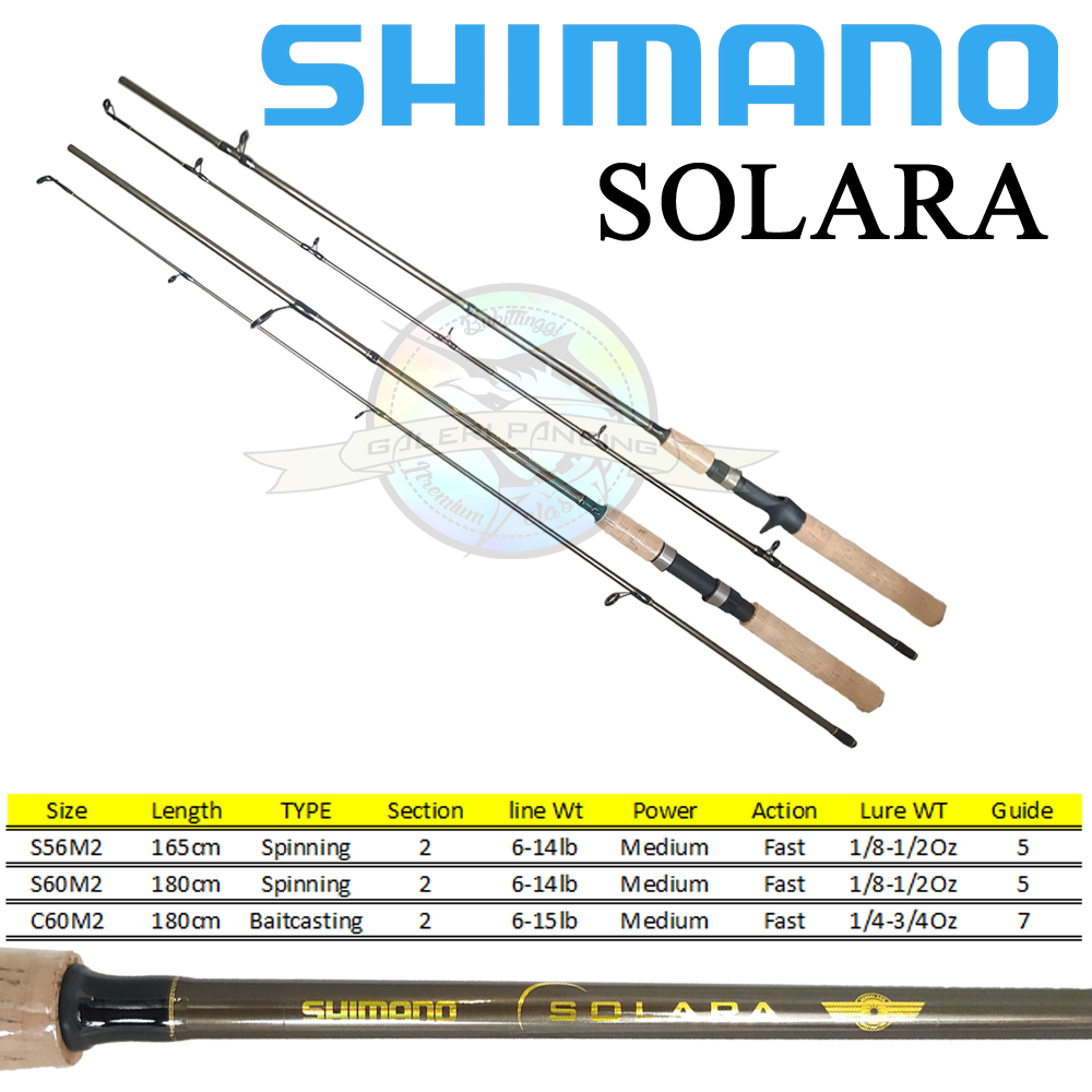 Joran Pancing Shimano Solara 165cm 180cm Aeroglass Spinning Baitcasting