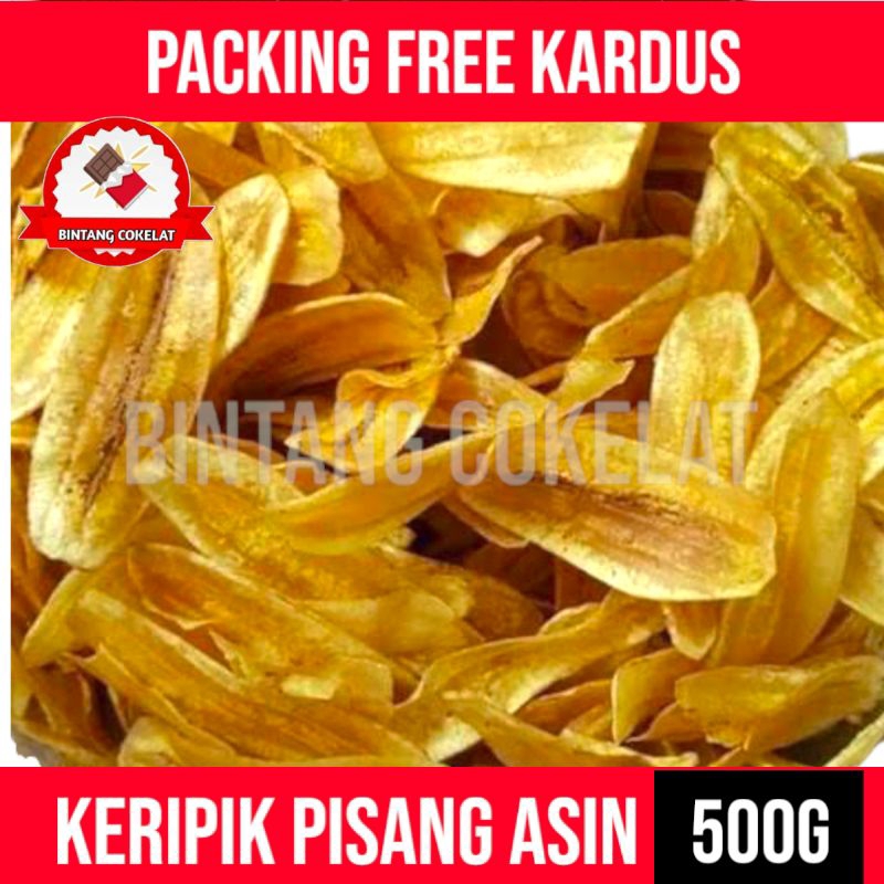 

Keripik pisang Asin 500gr-250gr gurih renyah crispy makanan ringan/cemilan/snack