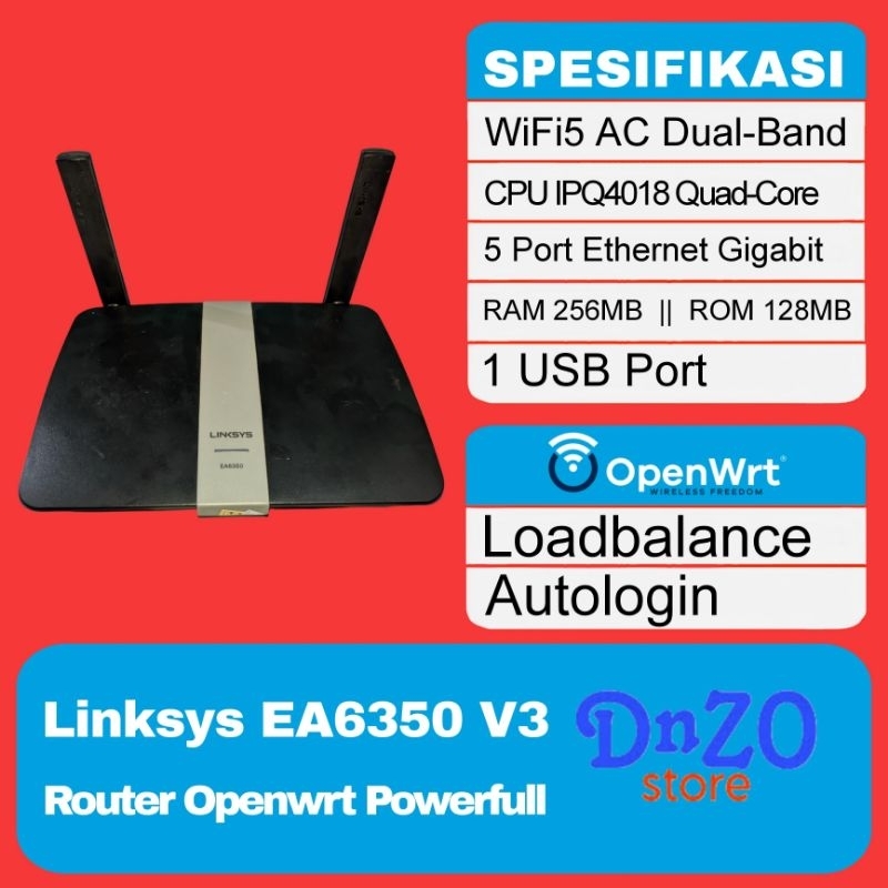 linksys EA6350 V3 Openwrt Dual-Band loadbalance autologin Wifi5 AC wms wifi.id seamless router Dual 