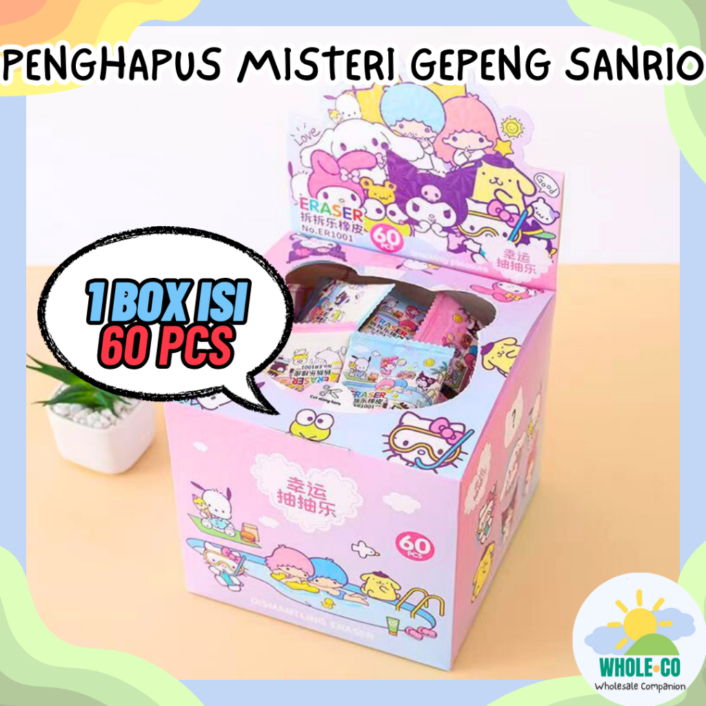 

(1 BOX ISI 60 PCS) Penghapus Misteri Gepeng Sanrio Premium Karakter Melody Kuromi Lucu Unik Imut Termurah Grosir Cod