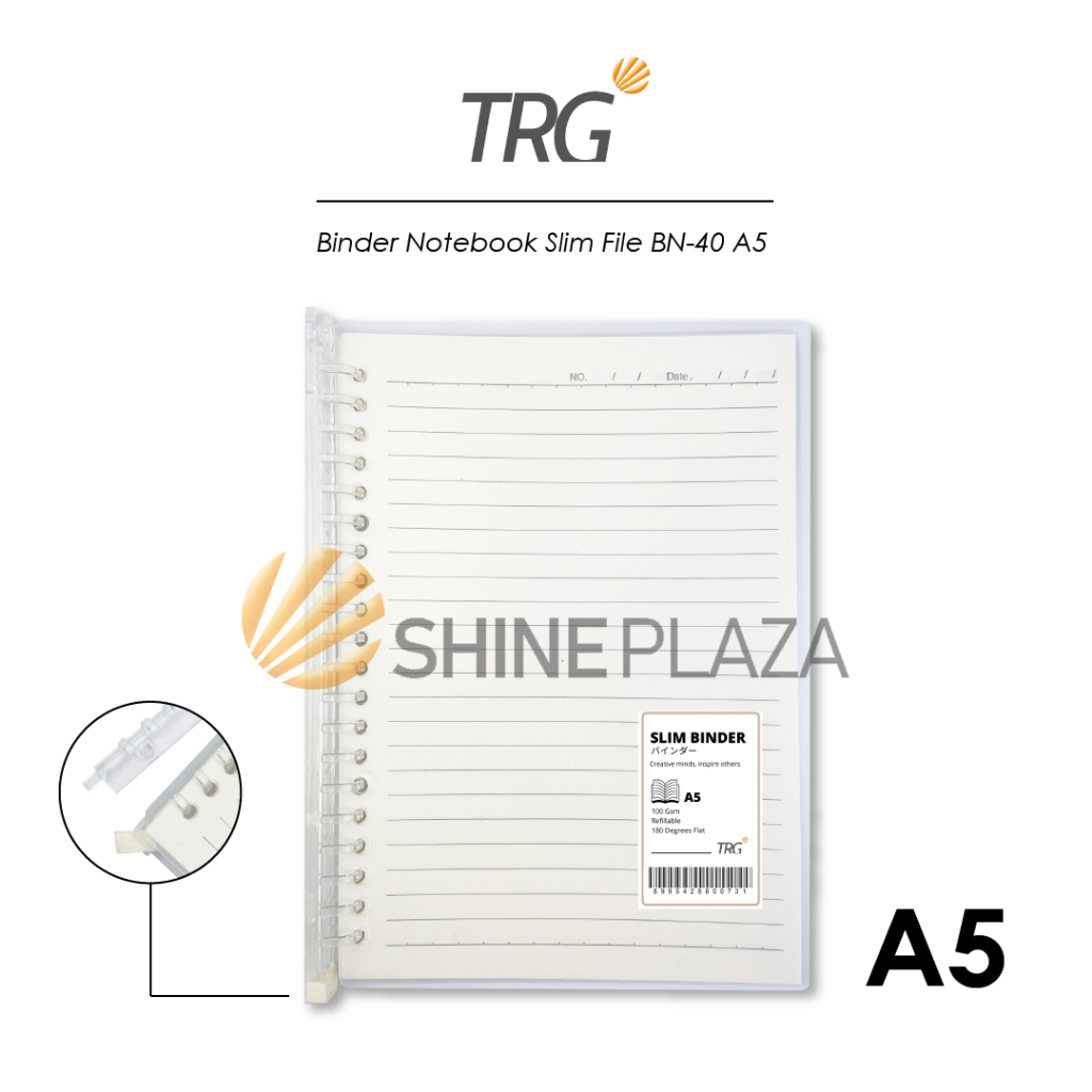 

TRG Slim File Binder Note BN-40-A5 - Buku Tulis Catatan Notebook Transparan TRG