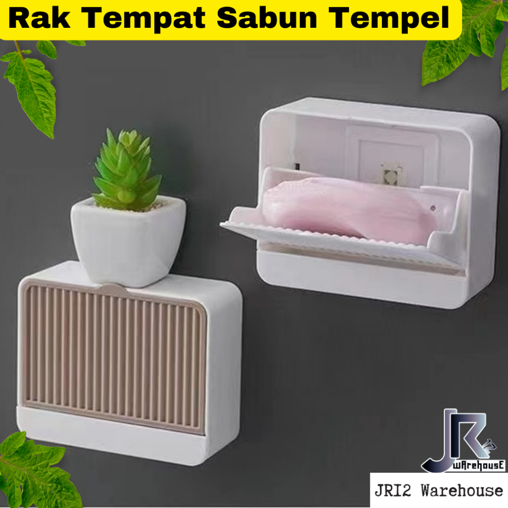 Tempat Sabun Batang Tempel Dinding Rak Kotak Sabun Batang Tempel Tanpa Bor
