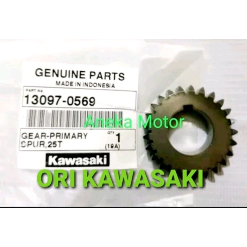 13097 0569 Gear Primary Spur 25T Gear Kruk As Gear Drive Kawasaki KLX 150 L BF S D Tracker 100% Orig