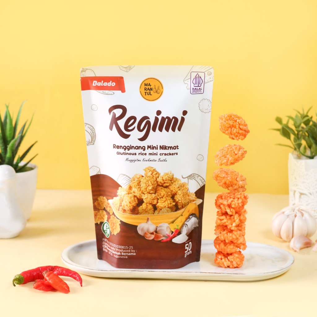 

REGIMI Balado Rengginang Mini Super Renyah Pedas Manis