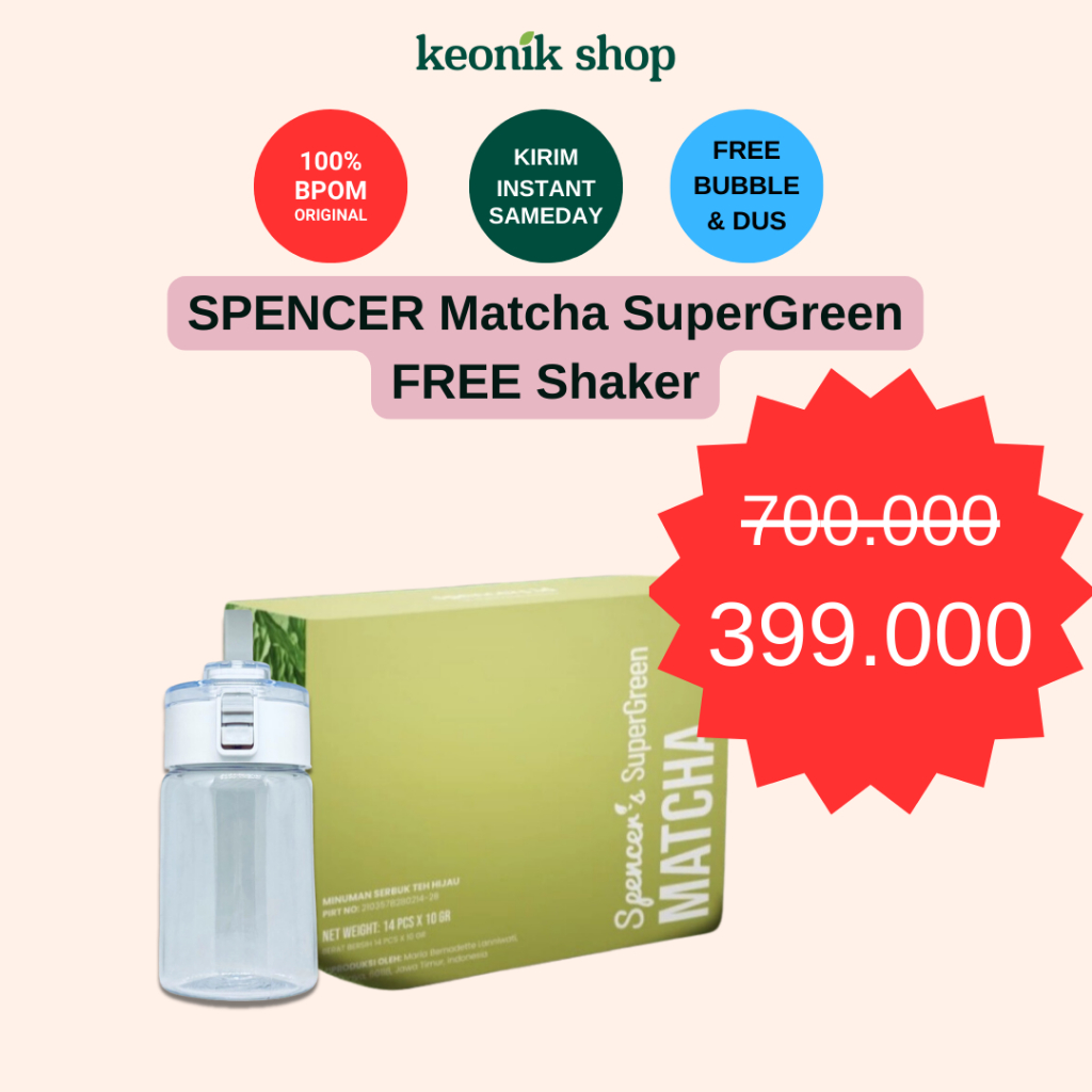 

Keonik Shop | PROMO MURAH FREE PREMIUM SHAKER Spencer's Supergreen MATCHA