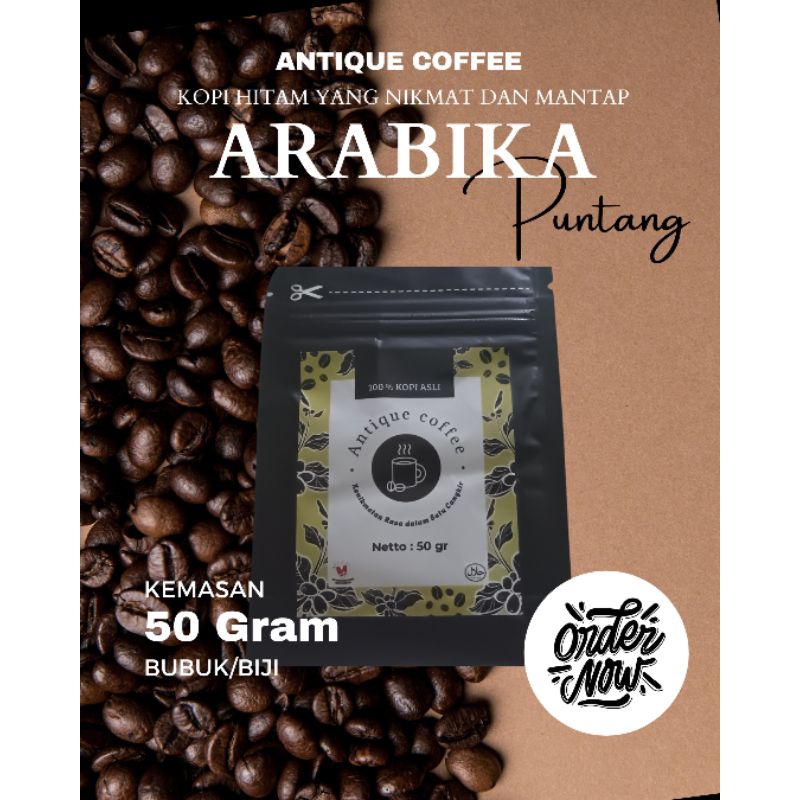 

kopi bubuk arabika Honey puntang isi 50 gram 100% kopi asli