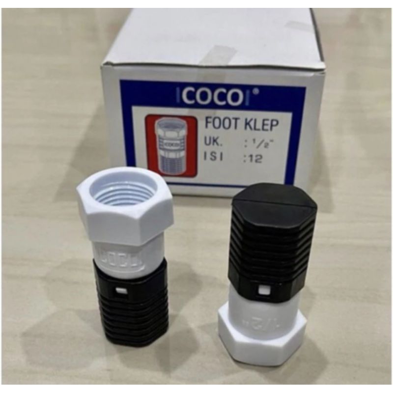 foot klep air COCO pvc 1/2 inchi / tusen Valve klep bawah pipa air saringan pipa klep bawah mesin po