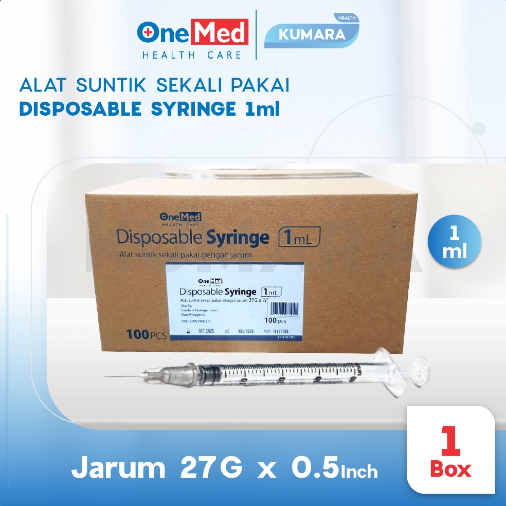 Baru Laris ONEMED  Syringe 1cc  Spuit 1ml BOX