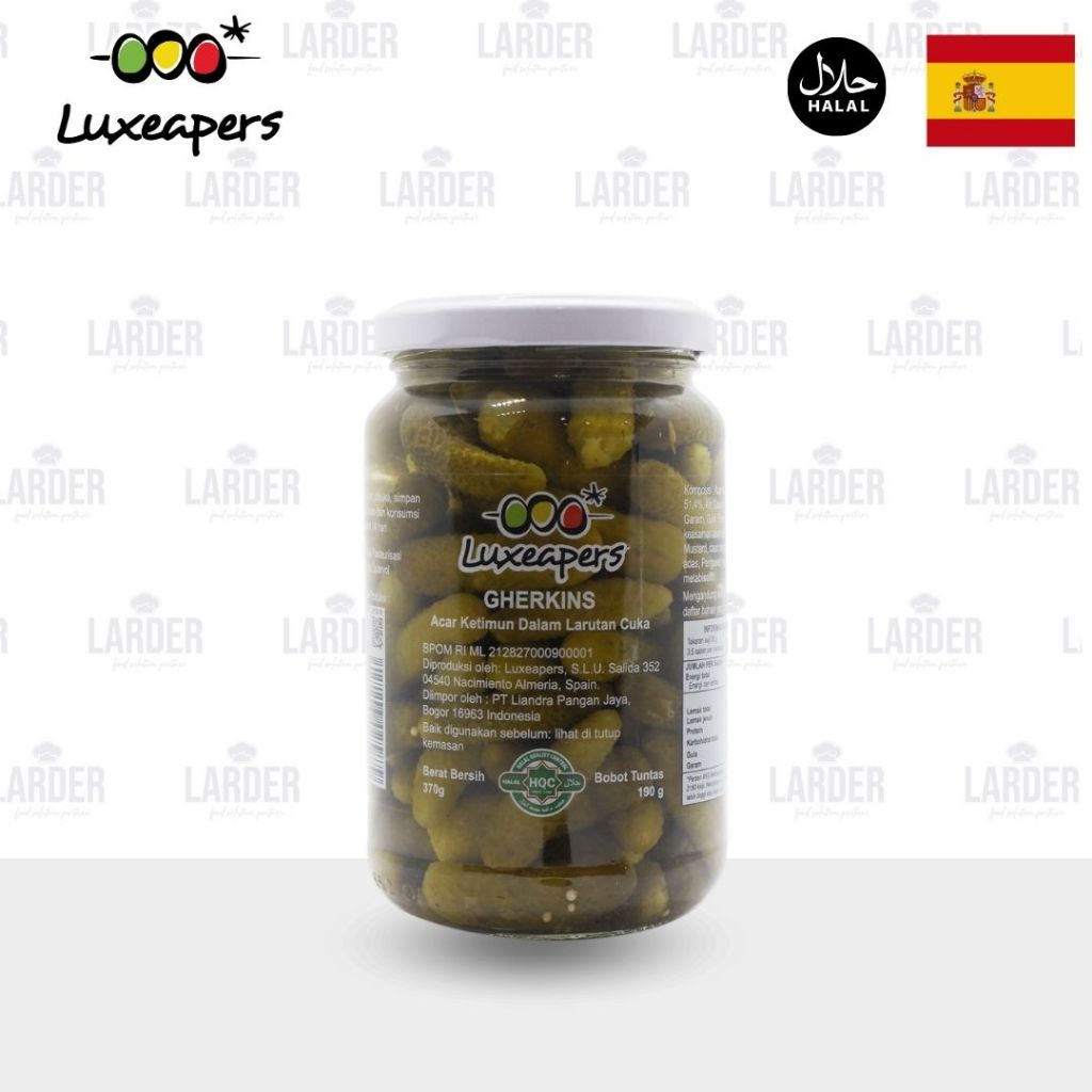 

Luxeapers Gherkins Cornichons 370g | Acar Timun Ketimun Gerkin