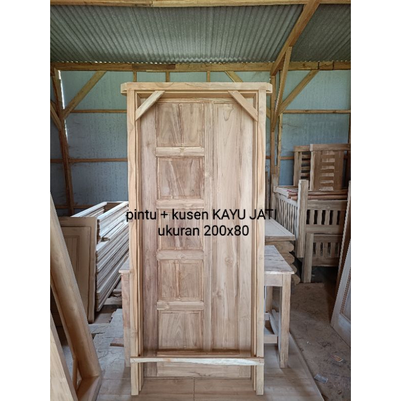 Daun pintu+ kusen kayu jati