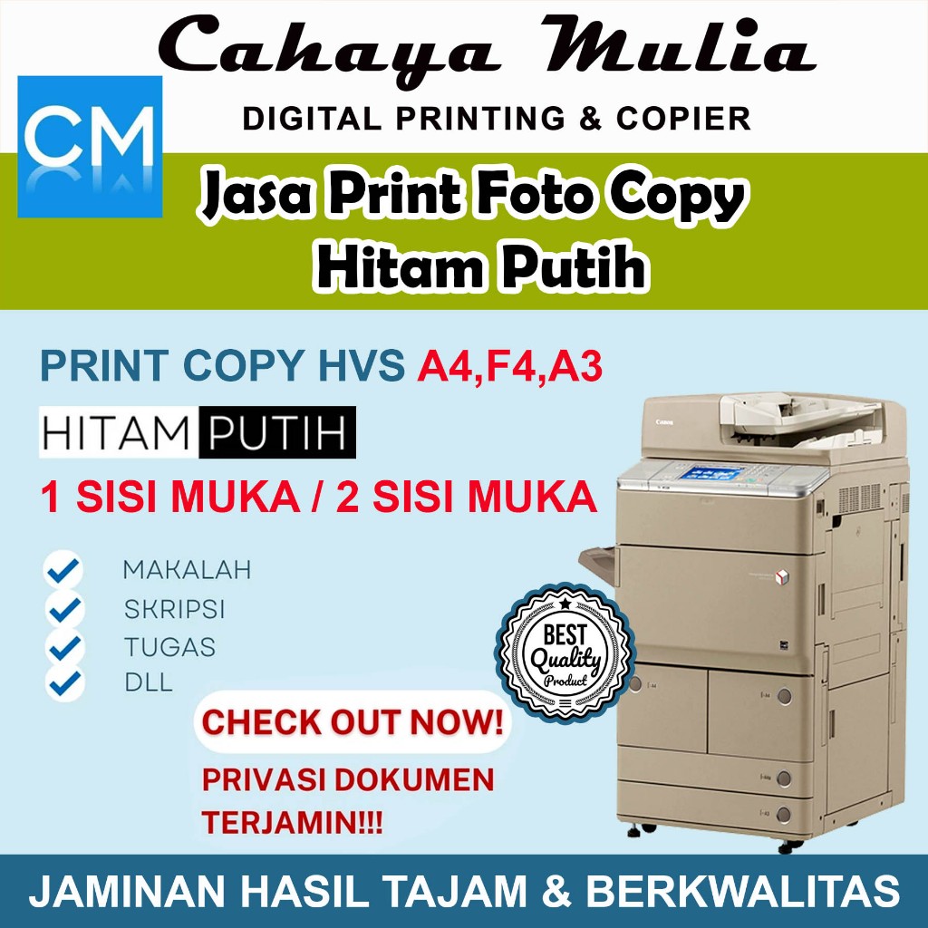 

print hitam putih(B/W) - cetak buku cetak A4 75 Gr