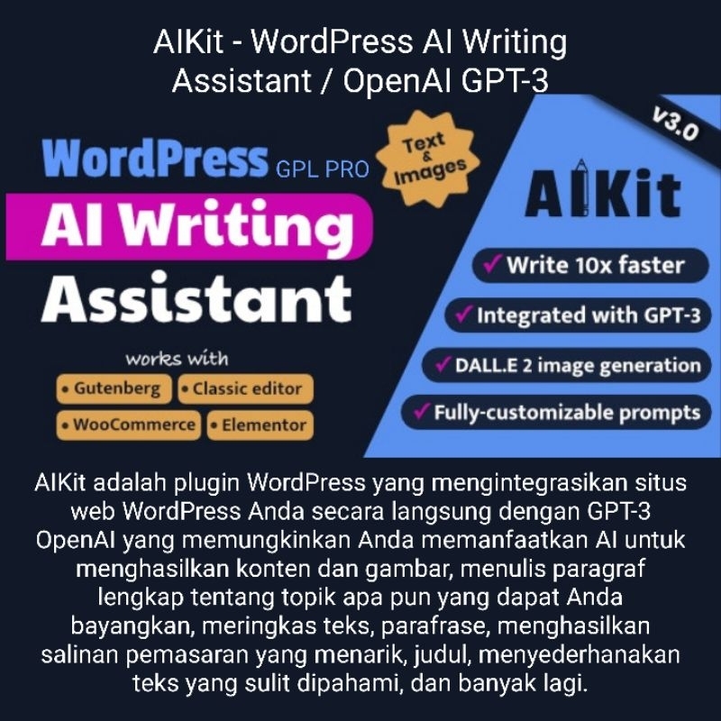 AIKit - WordPress AI Writing Assistant / OpenAI GPT-3