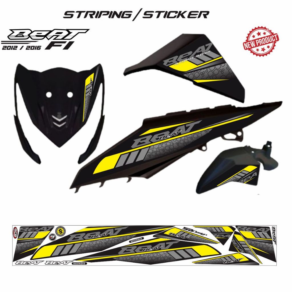 STRIPING MOTOR BEAT FI 2015 VARIASI LIS SETIKER BEAT PGM FI 2013